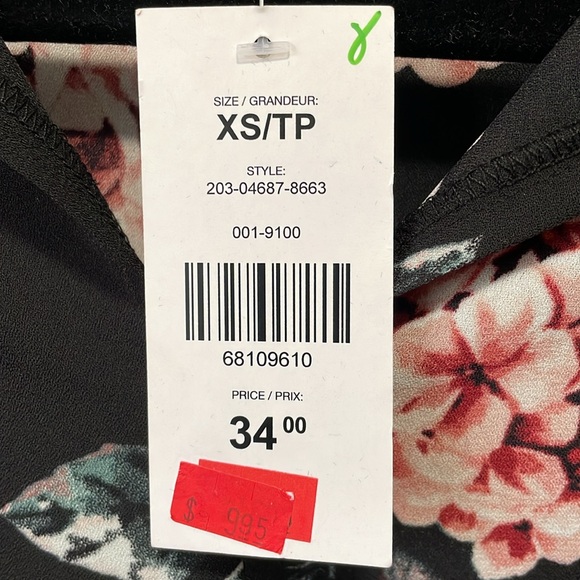 Black & Pink Rose Floral Blouse - Picture 3 of 3